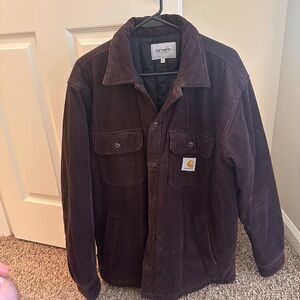 Carhartt Men's Dark Brown Corduroy Shirt Jacket